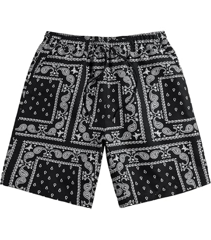 SOLY HUX Men's Paisley Bandana Shorts 3 Packs Summer Casual